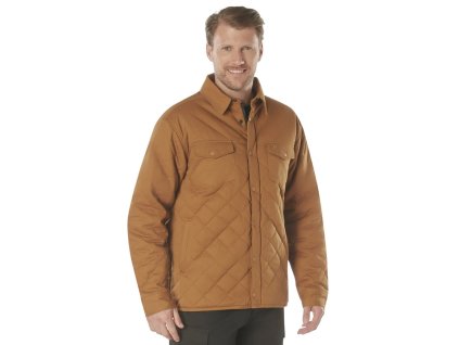 Bunda prošívaná DIAMOND QUILT bavlněná HNĚDÁ (velikost 3XL)