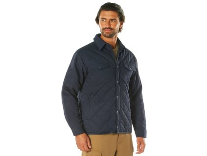 Bunda prošívaná DIAMOND QUILT bavlněná MODRÁ (velikost 3XL)