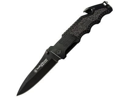 Nůž S&W BORDER GUARD 2 hladké ostří ČERNÝ
