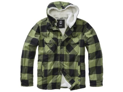 Bunda LUMBER s kožíškem a kapucí ZELENO/ČERNÁ (velikost 3XL)