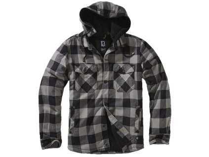 Bunda LUMBER s kožíškem a kapucí ČERNO/ŠEDÁ (velikost 3XL)