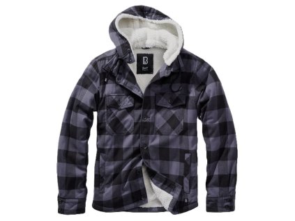 Bunda LUMBER s kožíškem a kapucí ČERNO/ŠEDÁ (velikost 3XL)
