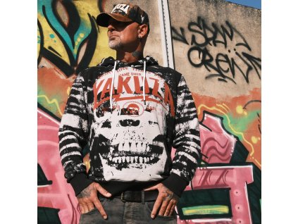 Pánská mikina Yakuza Jailbreak Allover Acid Hoodie 25005 black (Velikost XL)
