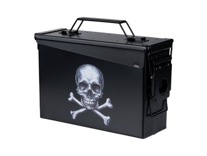 Bedna na munici CAL.30 LEBKA A ZKŘÍŽENÉ HNÁTY ČERNÁ