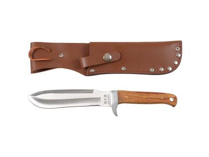 Nůž BW s pevnou čepelí dřev. střenka pouzdro kůže