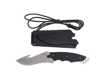 Nůž pevný s řezákem na čepeli pouzdro plast ČERNÝ