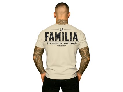 Pánské triko LEGAL LIFE La Familia cream (Velikost XXL)