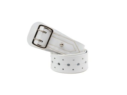 Opasek FRANCOUZSKÝ přehlídkový vinylový BÍLÝ použitý (velikost T2)