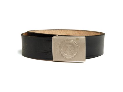 Opasek NVA kožený vojín s přezkou ČERNÝ použitý (velikost 90)