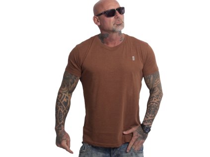 Pánské triko Yakuza Plain Regular Basic 25048 brown (Velikost L)