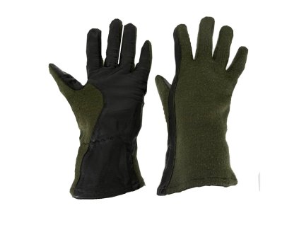 Rukavice FR prstové AČR pro letecký personál ZELENO ČERNÉ použité (velikost 22)