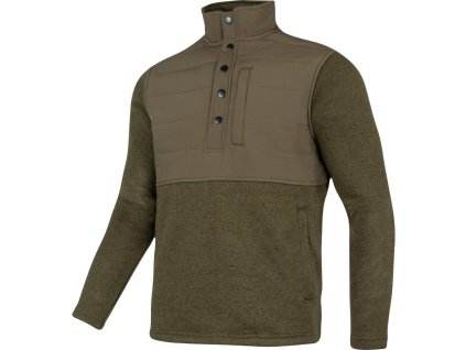 Mikina SNAP NECK fleece ZELENÁ (velikost 3XL)