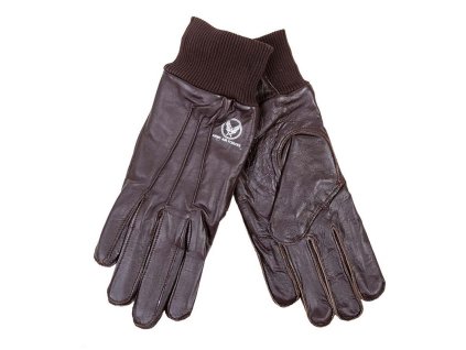 Rukavice kožené pilotní Air Force s nápletem HNĚDÉ (velikost L)