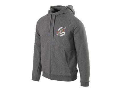 Mikina COME AND TAKE IT se zipem a kapucí ŠEDÁ (velikost 3XL)