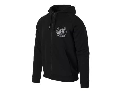 Mikina OLD SCHOOL se zipem a kapucí ČERNÁ (velikost 3XL)