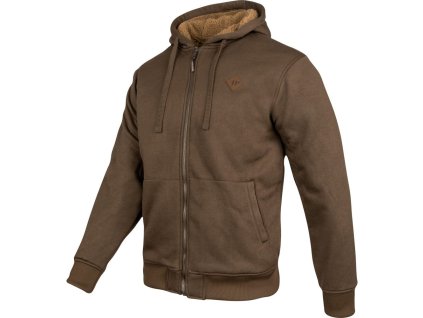 Mikina Yakka s kožíškem na zip s kapucí HNĚDÁ (velikost 3XL)