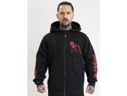 Pánská Mikina s kapucí a zipem Amstaff Logo 2.0 black (Velikost 4XL)