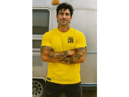 Pánské triko LEGAL LIFE Broken Bastard decent žlutá (Velikost M)