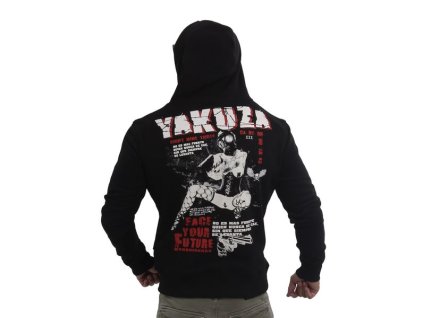 Pánská mikina s kapucí Yakuza Face your future 90032 black (Velikost 4XL)