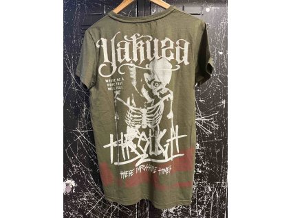 Pánské triko Yakuza Through bones 15022 olive dye (Velikost 3XL)