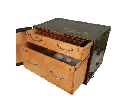 Bedna dřevěná se dvěma zásuvkami AČR/ČSLA zdravotní