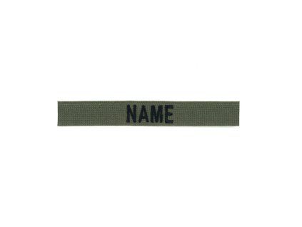 Nášivka jmenovka "NAME" černá nit OLIV