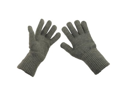 Rukavice prstové ŠVÝCARSKÉ vlněné ŠEDÉ použité