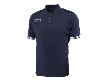 Polokošile s krátkým rukávem MARINE NATIONALE s pruhy a kapsou MODRÁ (velikost 120)