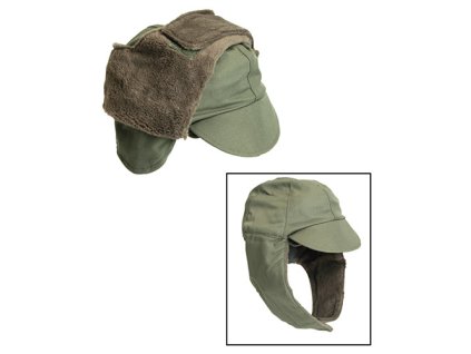 Čepice HOLANDSKÁ zimní s kšiltem a krytem uší ZELENÁ