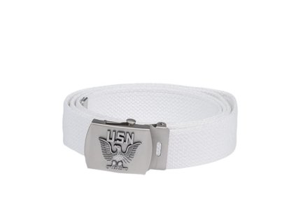 Opasek kalhotový BÍLÝ se znakem USN na přezce
