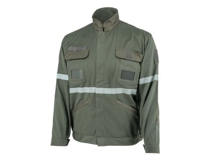 Bunda pro leteckého mechanika FRANCOUZSKÁ reflexní pruhy ZELENÁ (velikost 104M)
