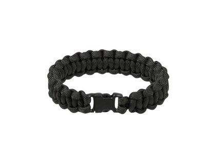 Náramek pletený PARACORD 15mm ČERNÝ (velikost L)