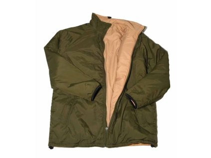 Bunda britská oboustranná THERMAL ZELENÁ/PÍSKOVÁ použitá (velikost L)