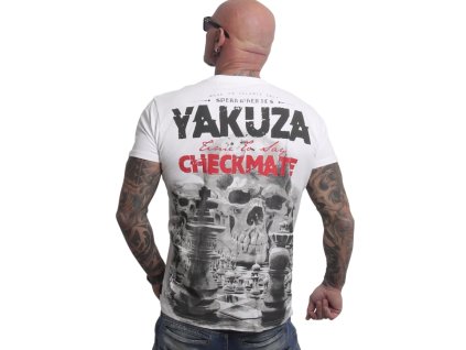 Pánské triko Yakuza Checkmate Regular 27006 white (Velikost L)