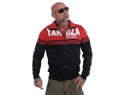 Pánská mikina bez kapuce Yakuza ZB 19018 black red (Velikost 4XL)