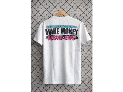 Pánské triko LEGAL LIFE MAKE MONEY bílá (Velikost M)