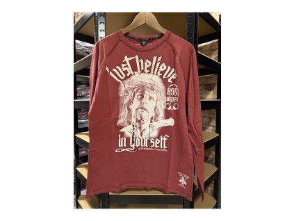 Pánské triko s dlouhým rukávem Yakuza LSB just believe 10033 marsala (Velikost 3XL)