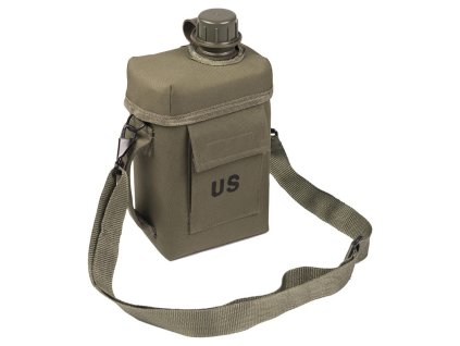 Láhev polní hranatá PATROL 2l s obalem a popruhem ZELENÁ