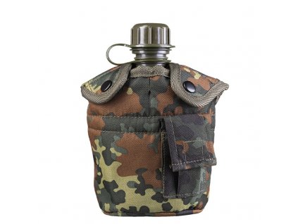 Láhev polní US 1l s pítkem a obalem FLECKTARN