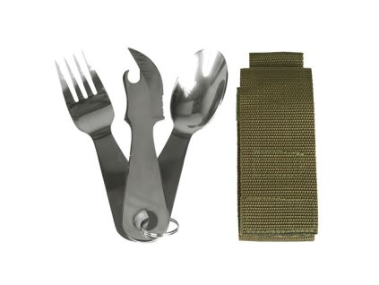 Příbor STEEL s kroužkem a obalem ZELENÝ