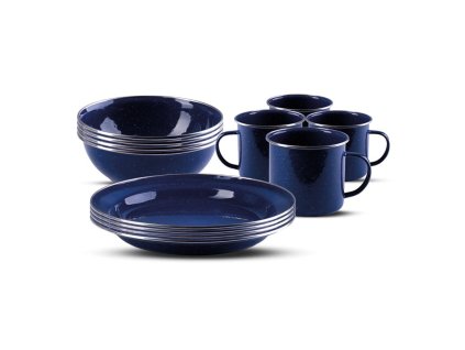 Nádobí WESTERN smaltová sada 12ks MODRÁ  + Doprava zdarma na další nákup