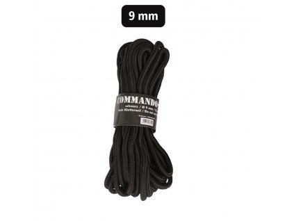 Šňůra COMMANDO pomocná ø 9 mm / 15 m ČERNÁ