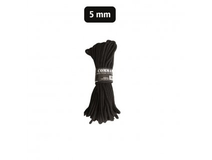 Šňůra COMMANDO pomocná 5 mm / 15 m ČERNÁ