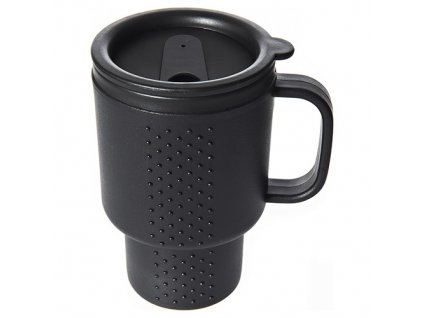 Hrnek termo dvouplášťový plastový s rukojetí 400ml ČERNÝ