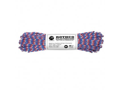 Šňůra PARACORD nylon 550LB 30m 4mm MODRO-ČERVENO-BÍLÁ