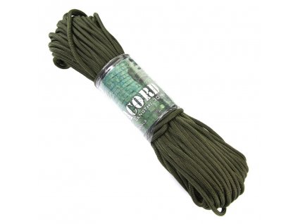 Šňůra PARACORD 7 vláken NYLON 3 mm/30 m ZELENÁ