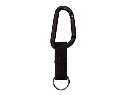 Karabina JUMBO 80mm ČERNÁ s popruhem a kroužkem