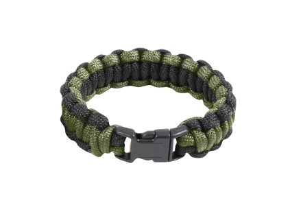 Náramek SURVIVAL PARACORD OLIV-ČERNÝ (velikost 9)