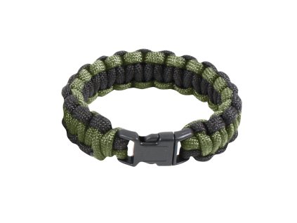 Náramek SURVIVAL PARACORD OLIV-ČERNÝ