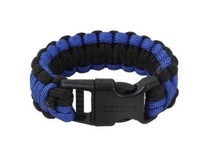 Náramek SURVIVAL DELUXE MODRÝ/ČERNÝ (velikost 9)